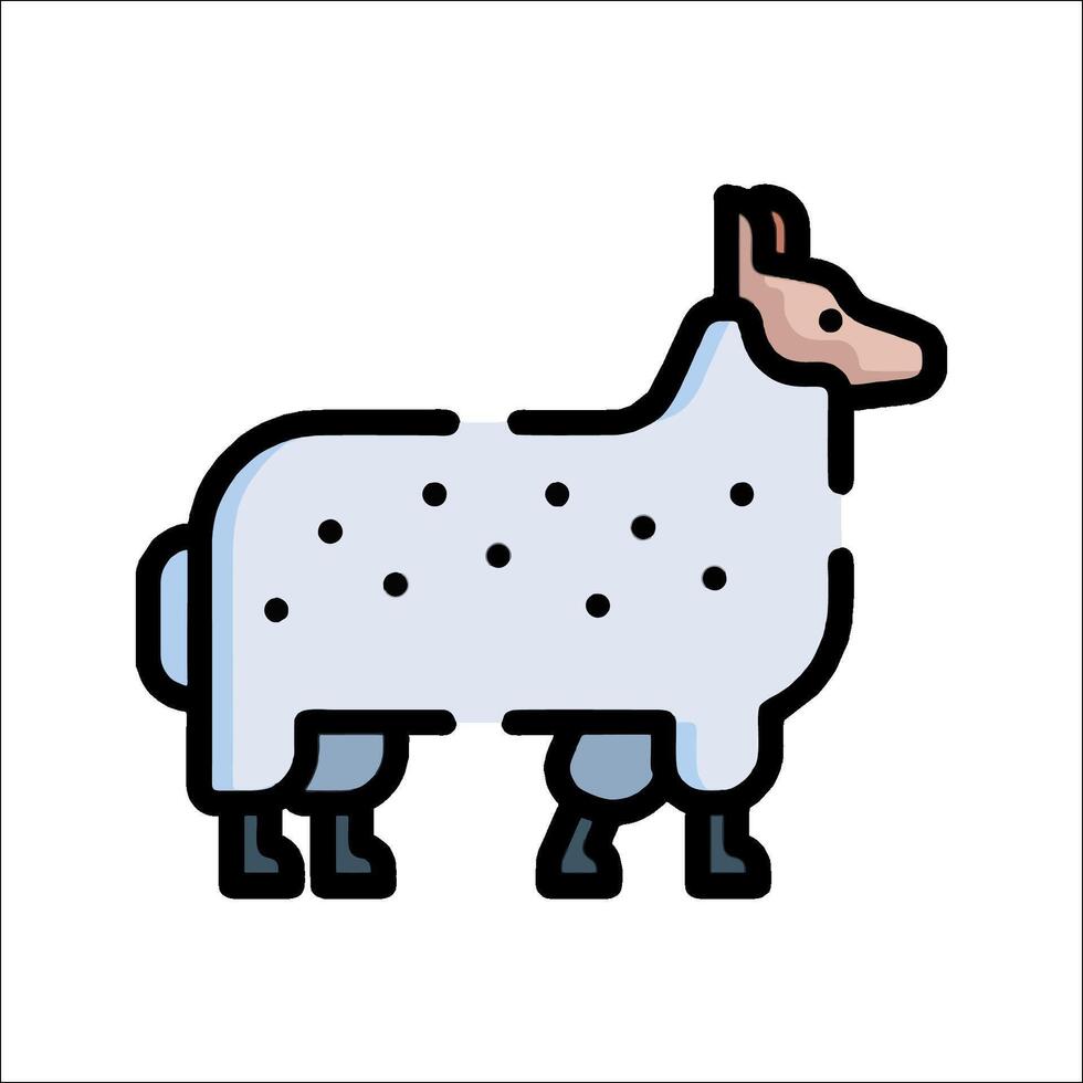 A llama is standing in a line on a white background vector