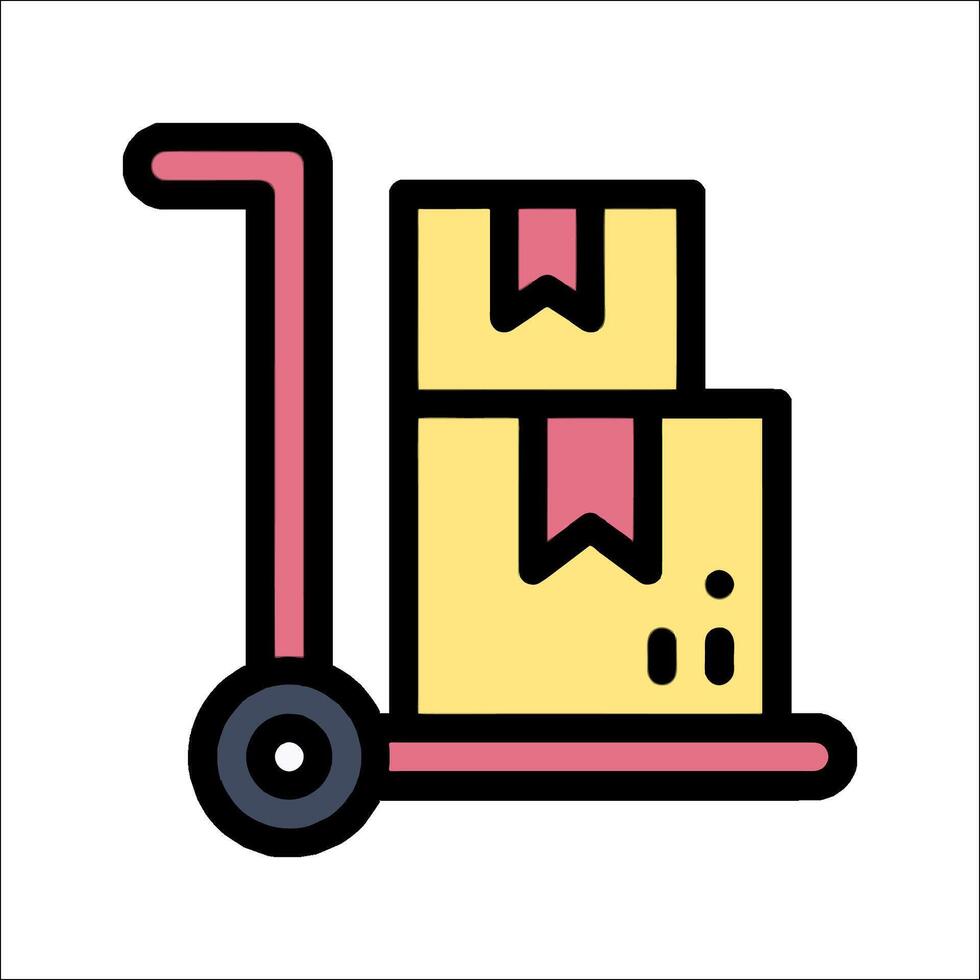 A hand truck with boxes on it vector