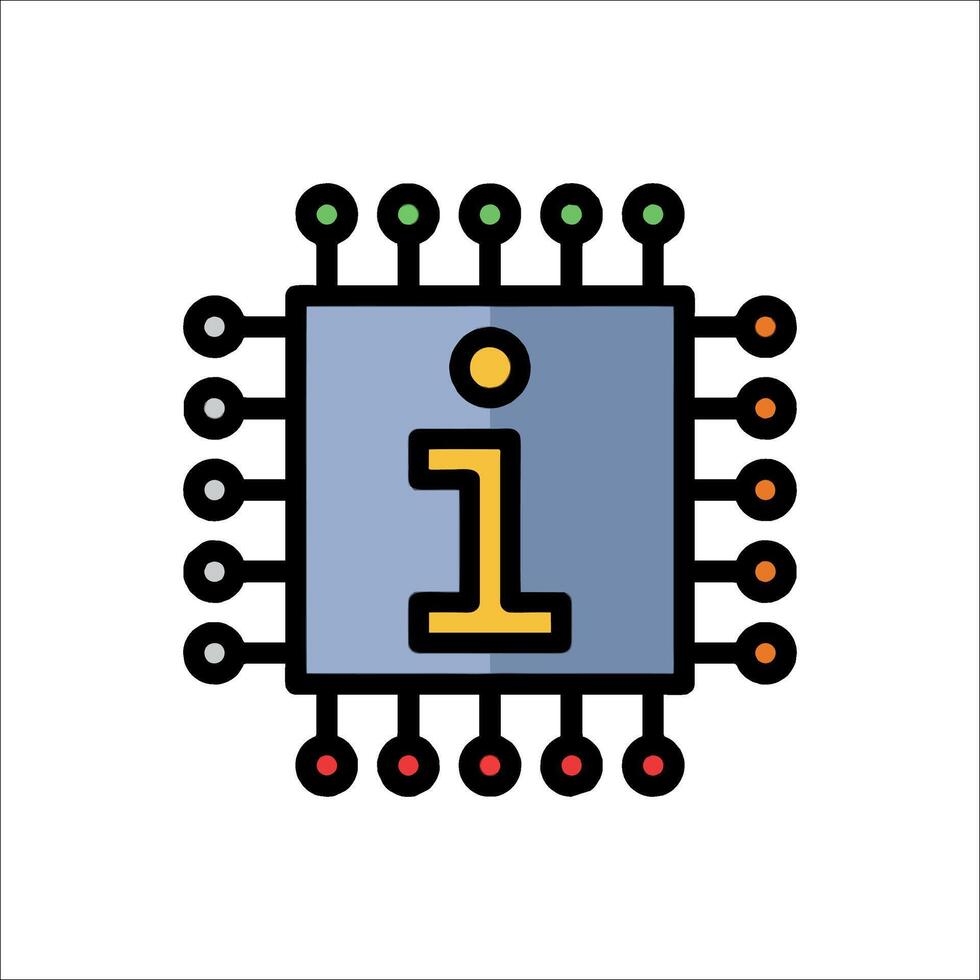 A computer chip with the number one on it vector