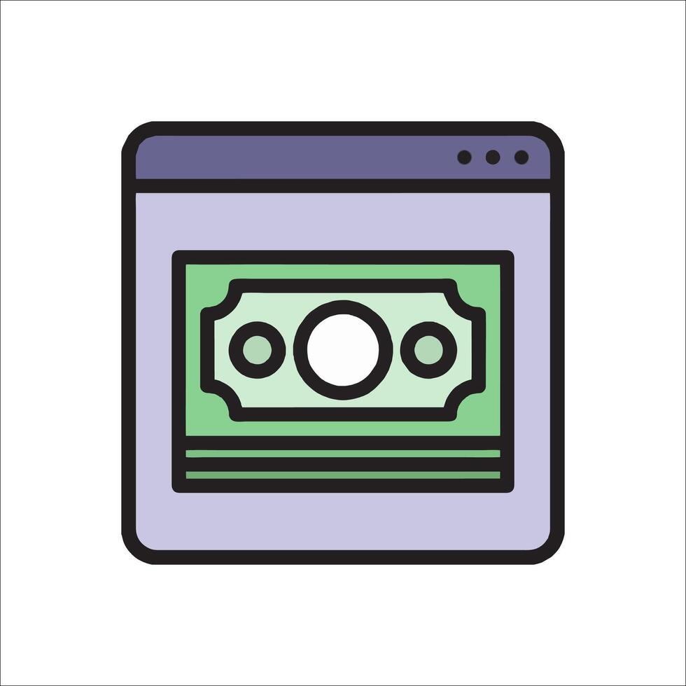 A web page with a dollar sign on it vector