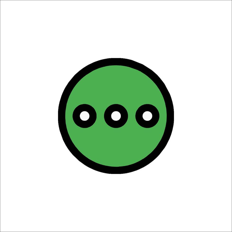 A green circle with four dots on it vector