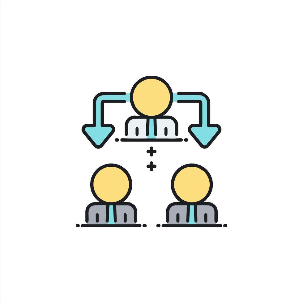 A line icon of two people sitting at a table vector