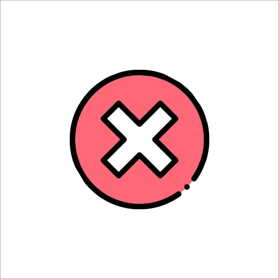 A red cross with an x in the middle of it vector