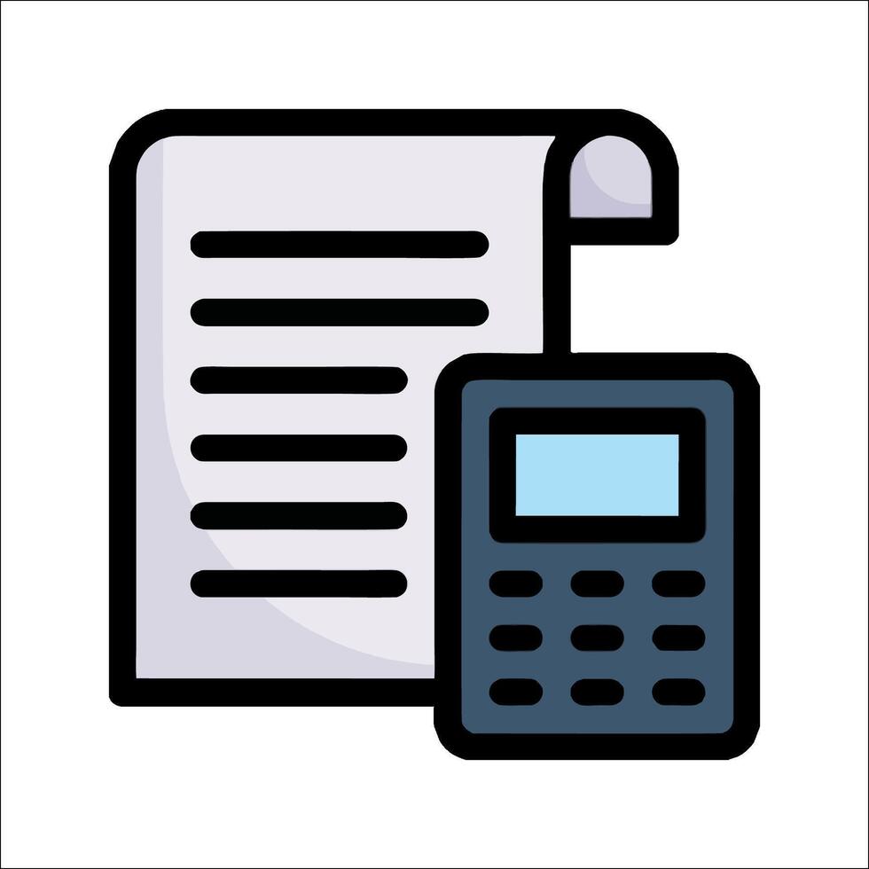 A calculator and paper icon on a white background vector