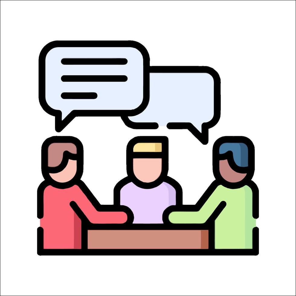 People at a meeting with speech bubbles vector
