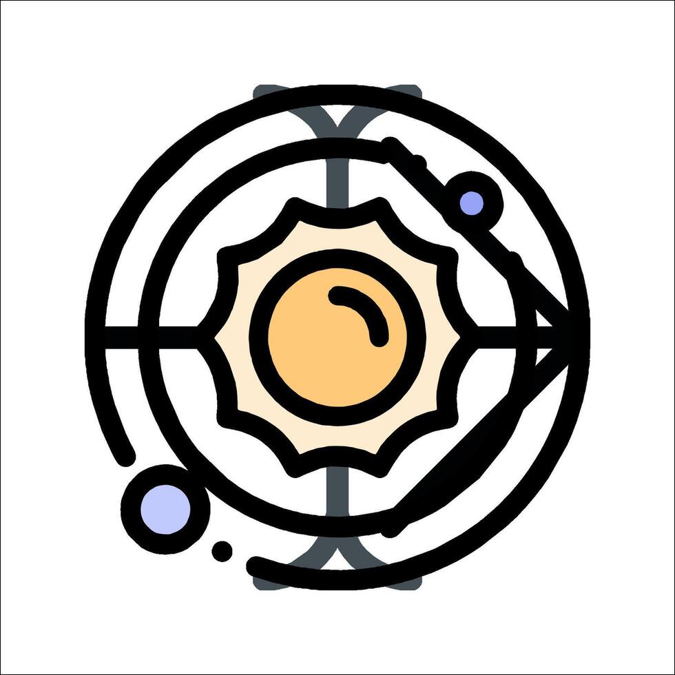 A circle with a sun in the center vector