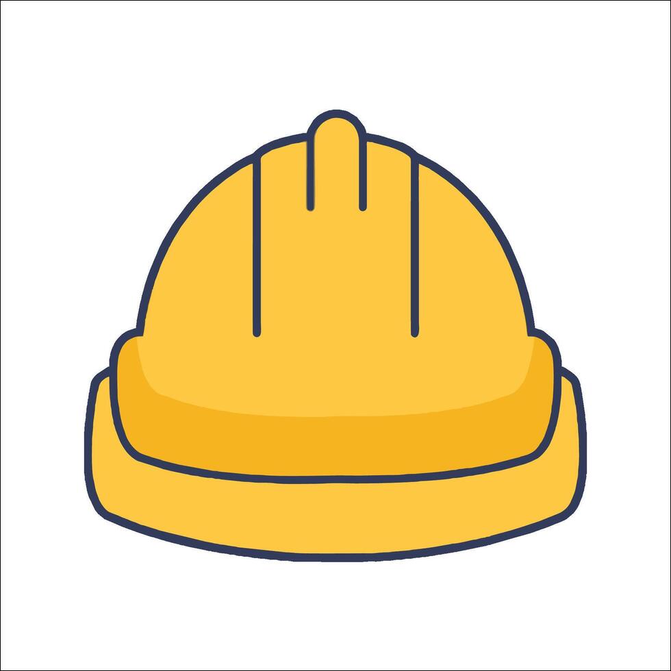 A yellow hard hat icon on a white background vector