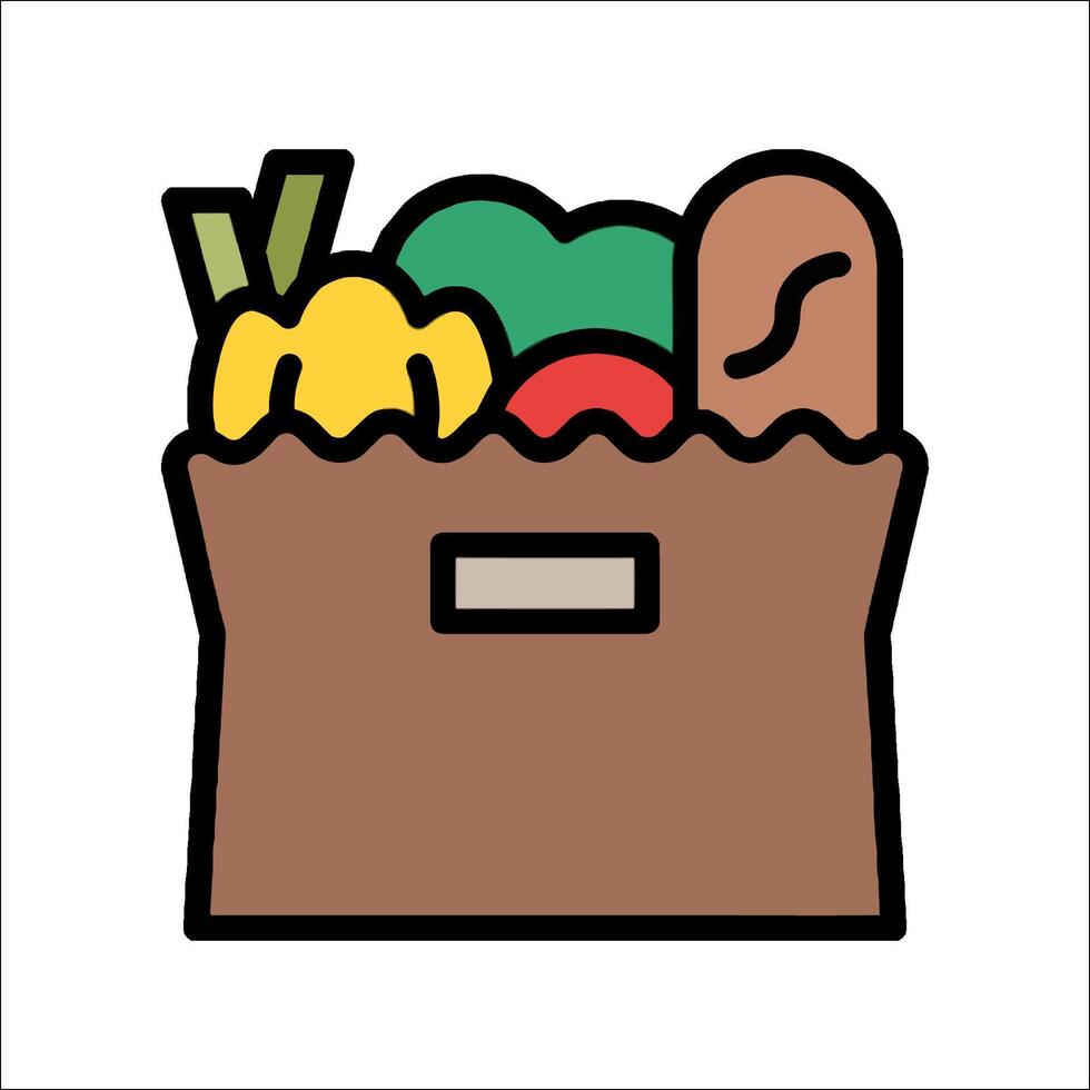 A grocery bag full of food and vegetables vector