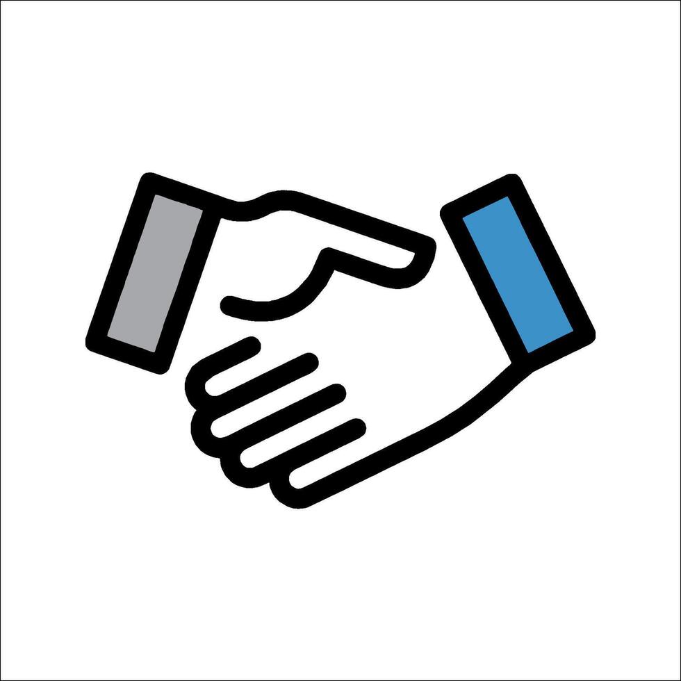 A handshake icon on a white background vector