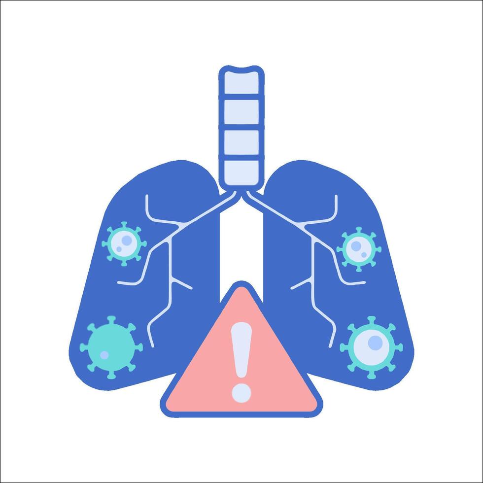 Lungs with coronavirus icon vector
