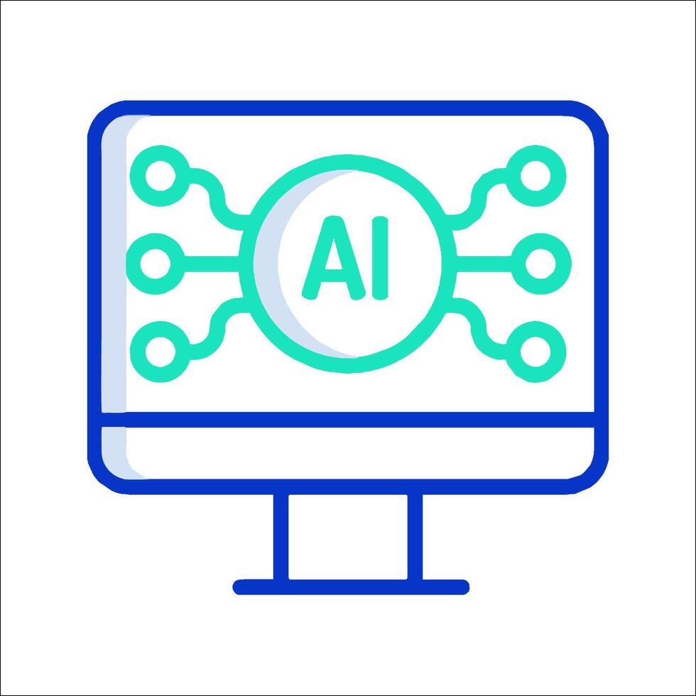 Ai technology in the workplace vector