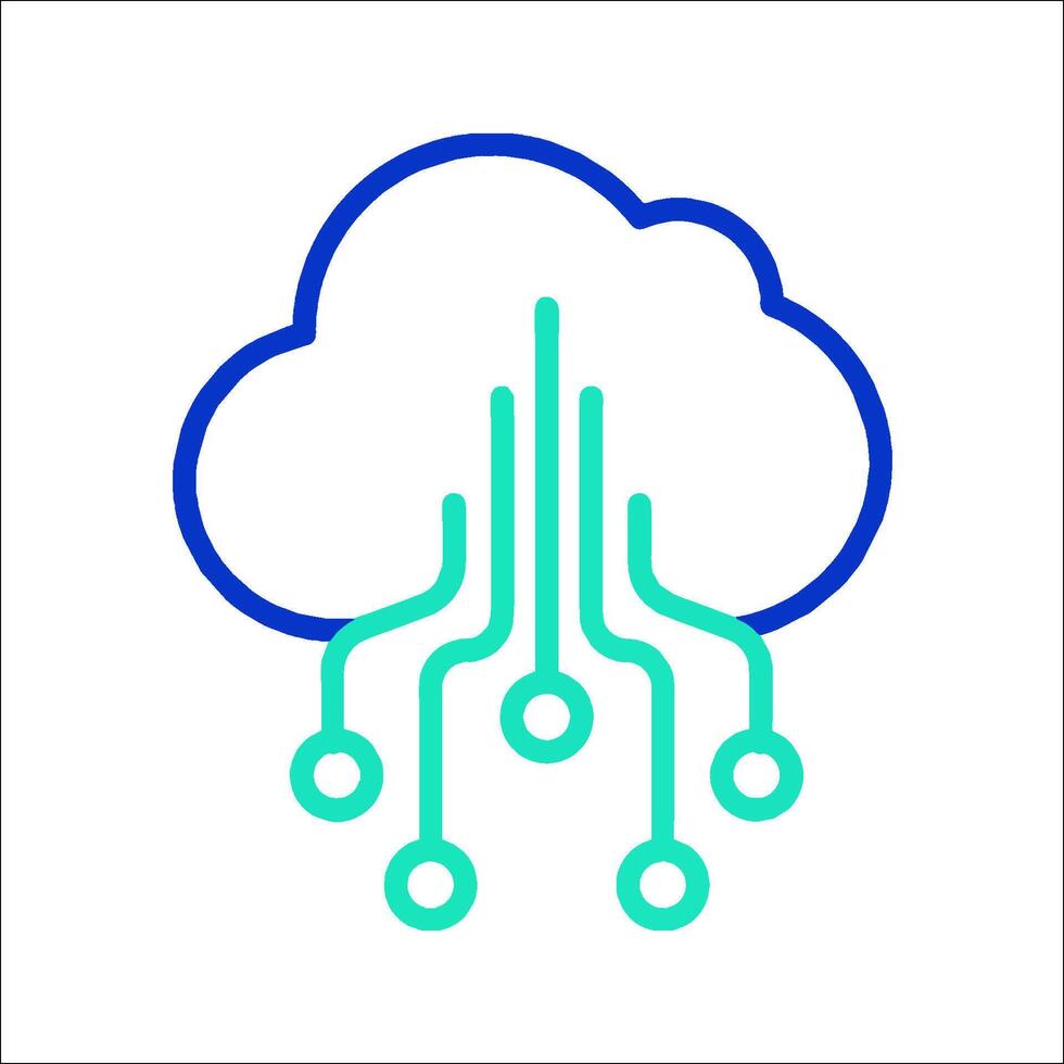 A cloud with a bunch of wires coming out of it vector