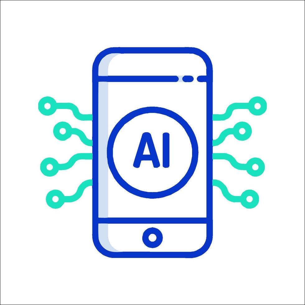 Ai in the mobile app vector
