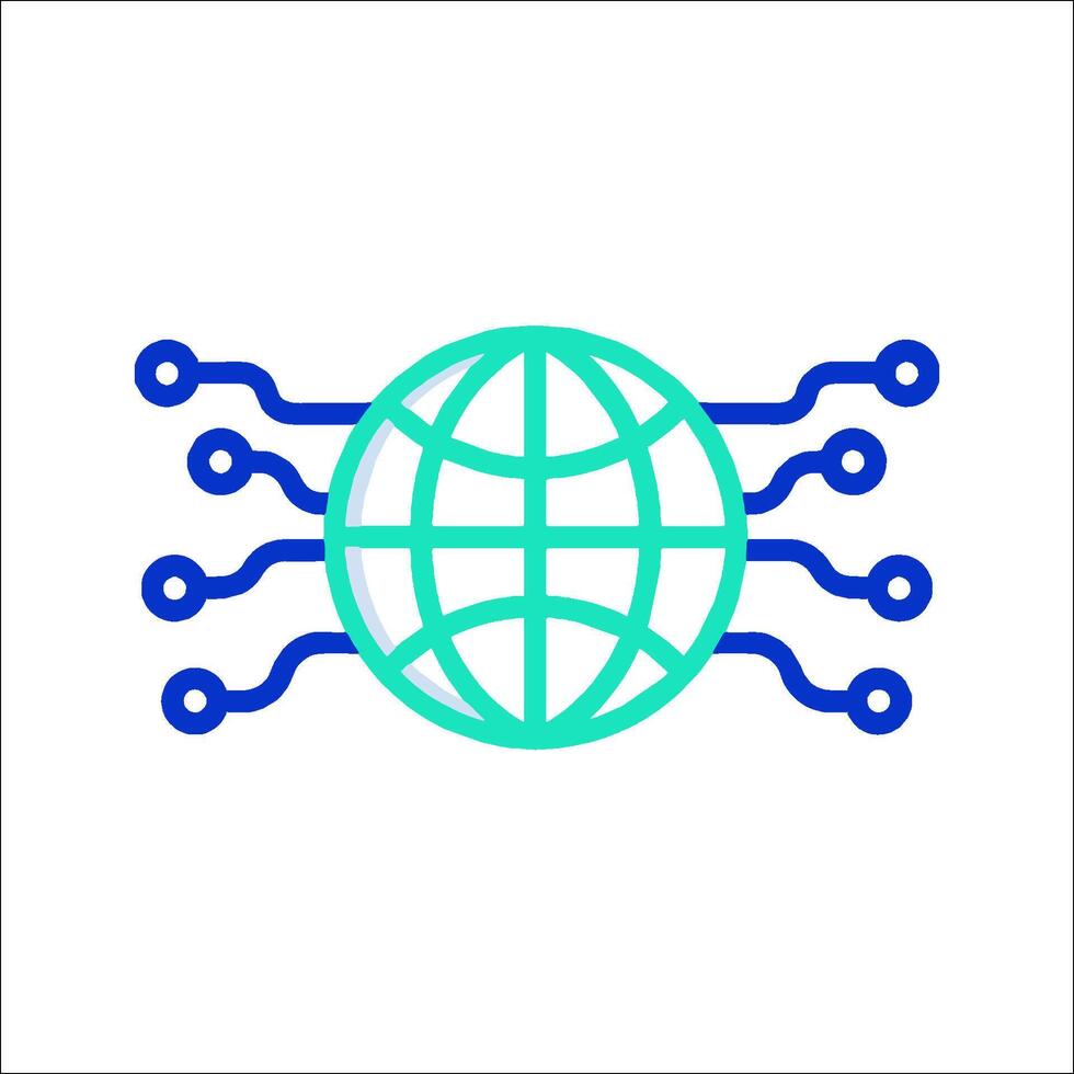 The globe is surrounded by a network of wires vector