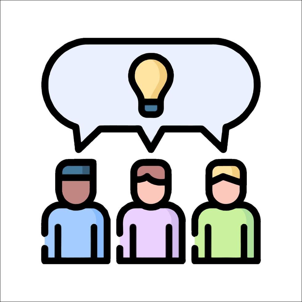 People with a light bulb above their heads vector