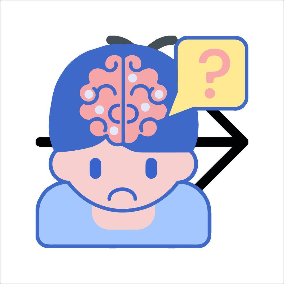 A cartoon man with a brain in his head vector