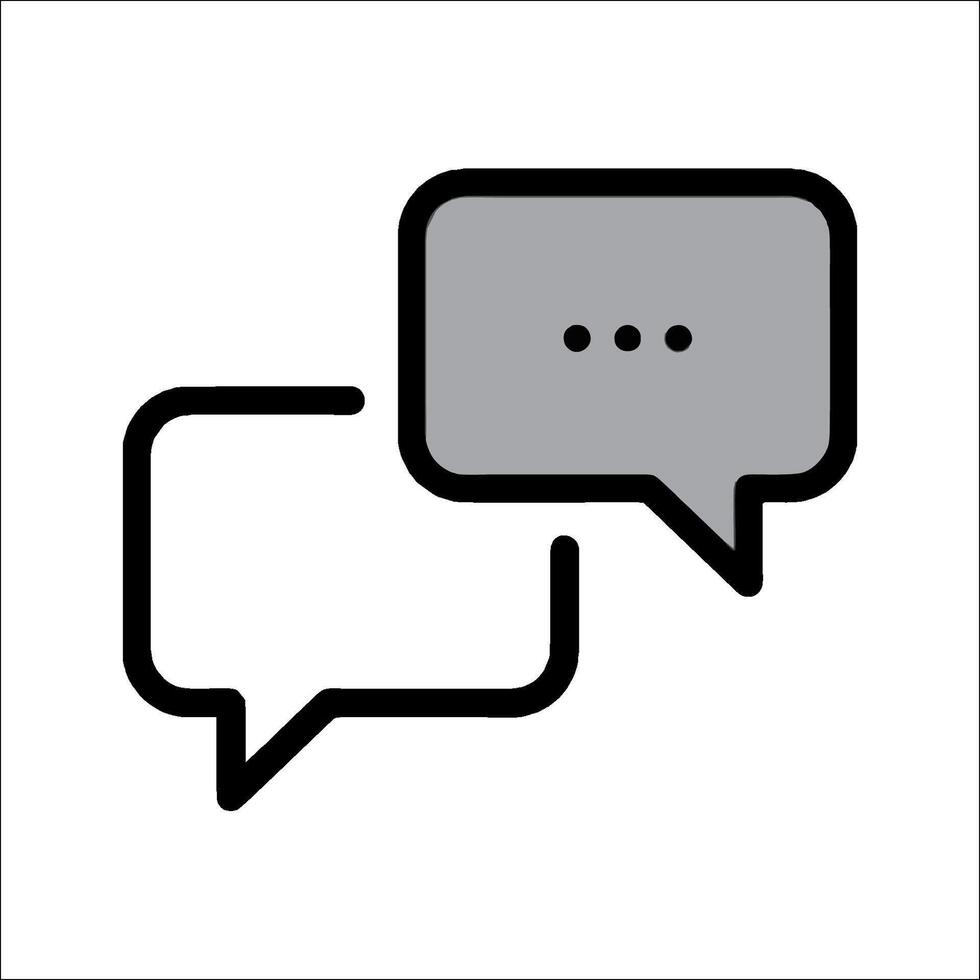 Two speech bubbles icon on white background vector