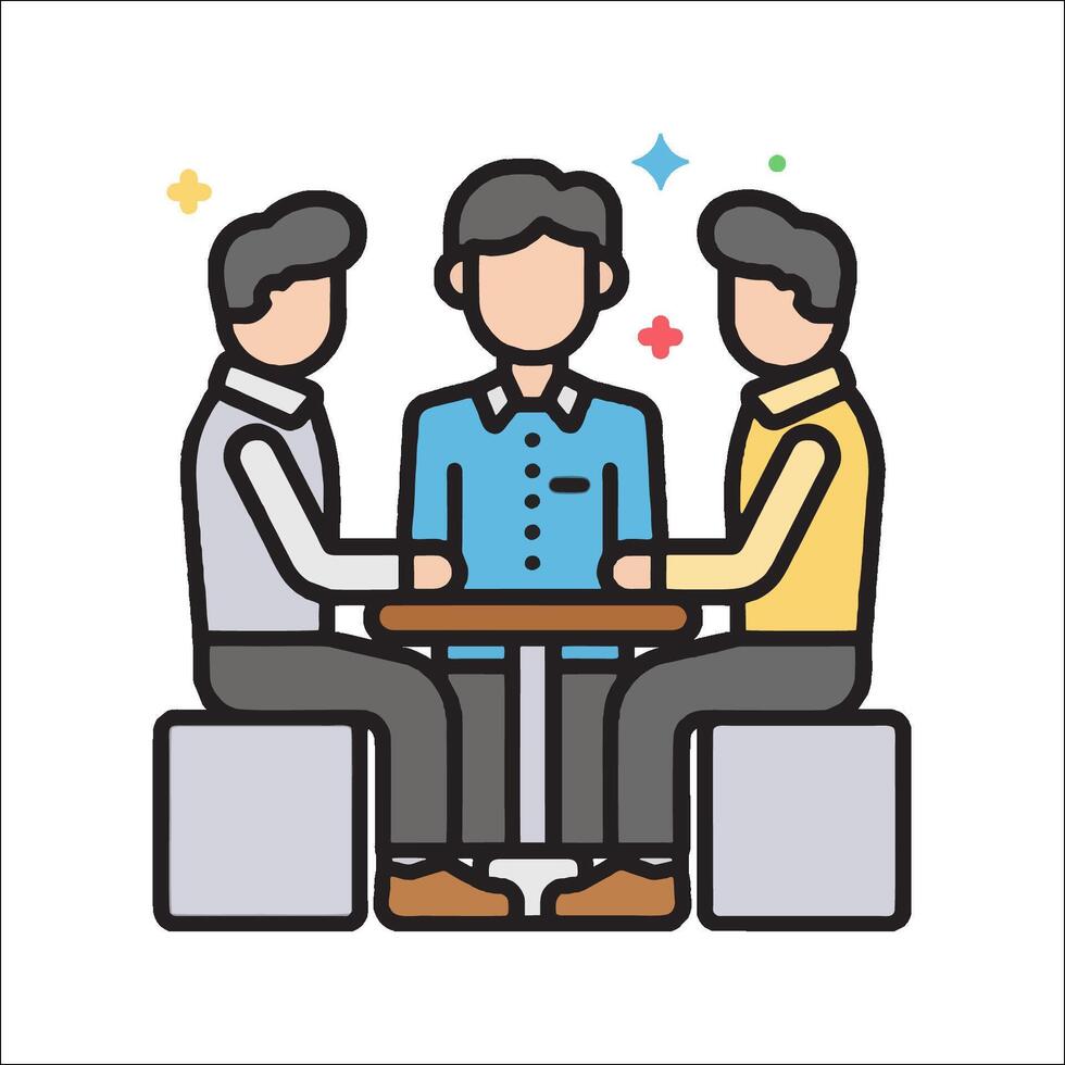 Business meeting with two people illustration vector