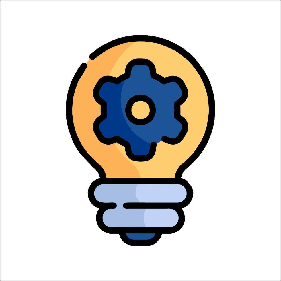 An icon of a light bulb with a gear inside vector