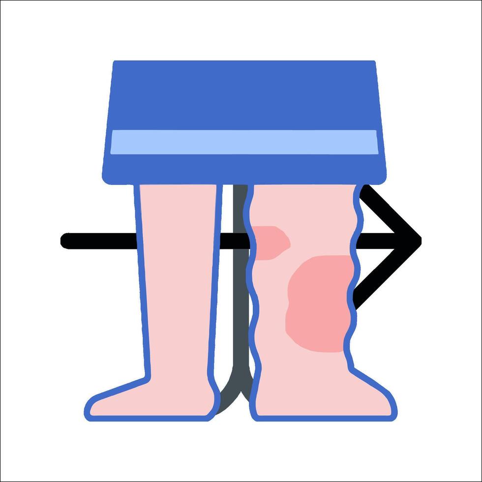 A person with a foot on a table with a foot on the table vector