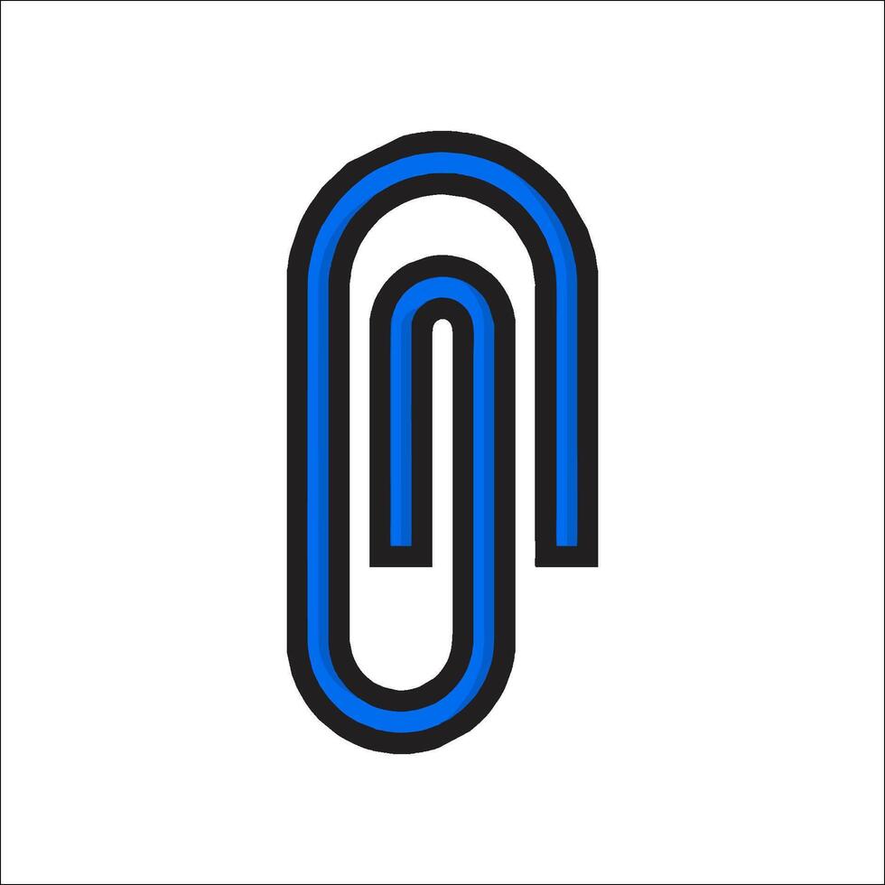 A paper clip with a blue line on it vector