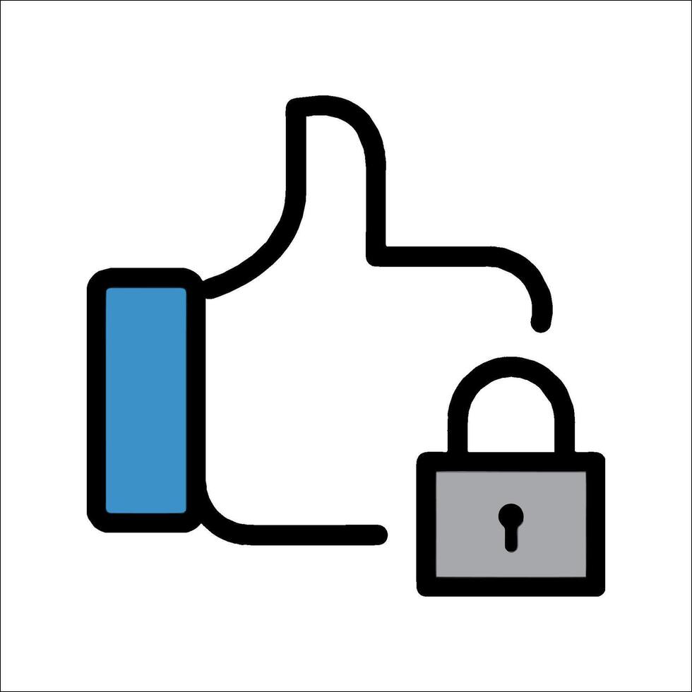 A thumb up and a lock icon vector