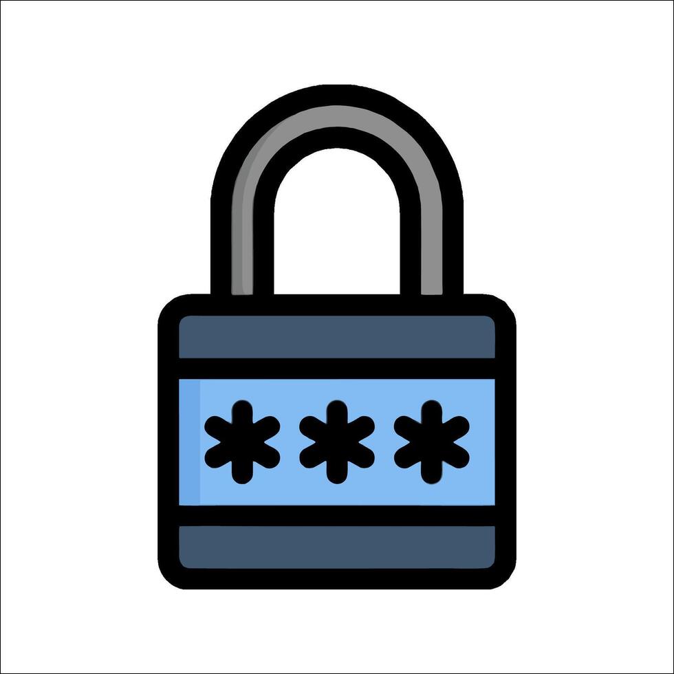A lock with four stars on it vector