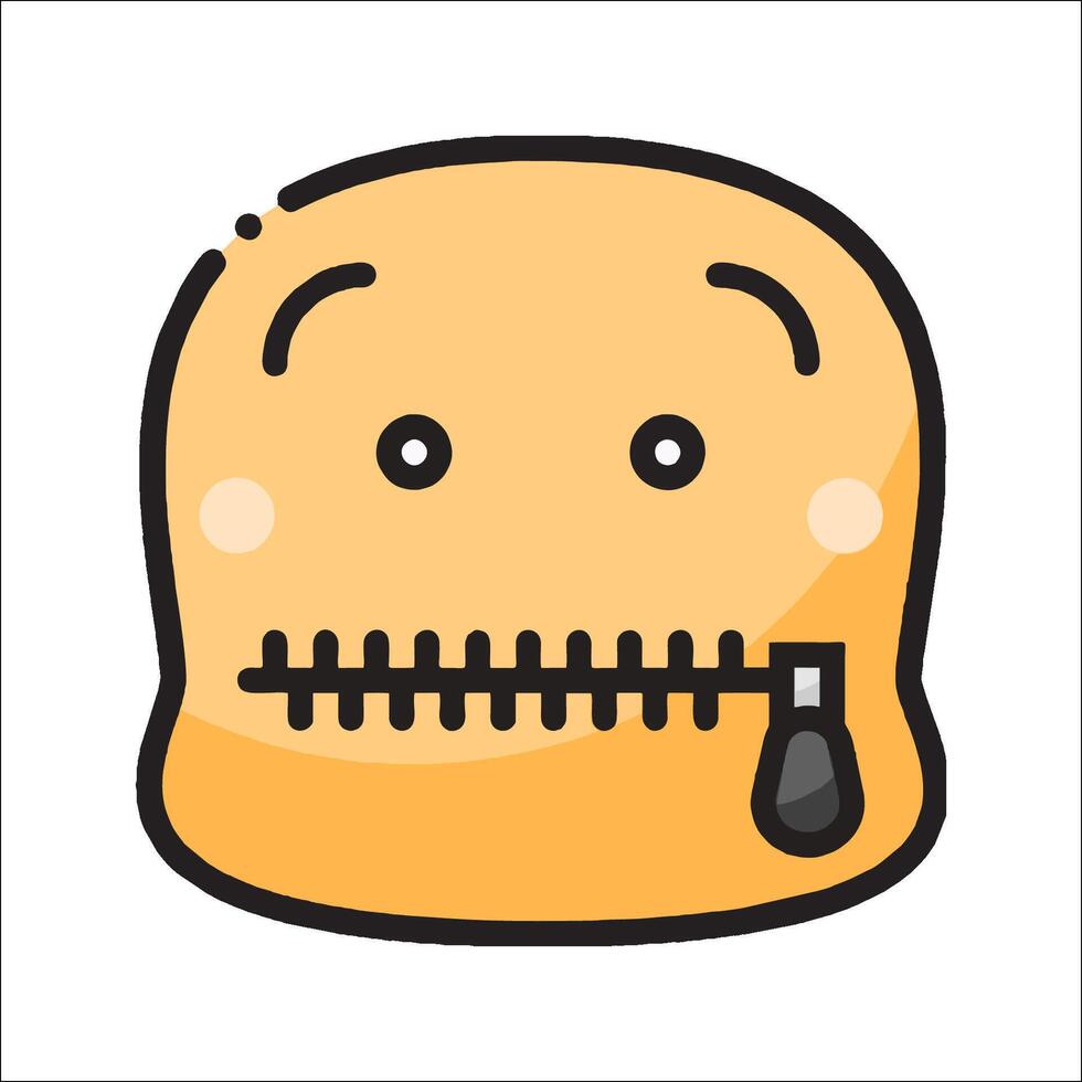 A cartoon face with a zipper on it vector