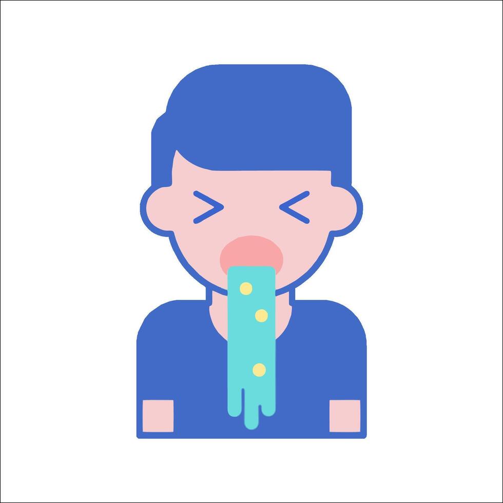 Illustration of a man with a piece of food in his mouth vector