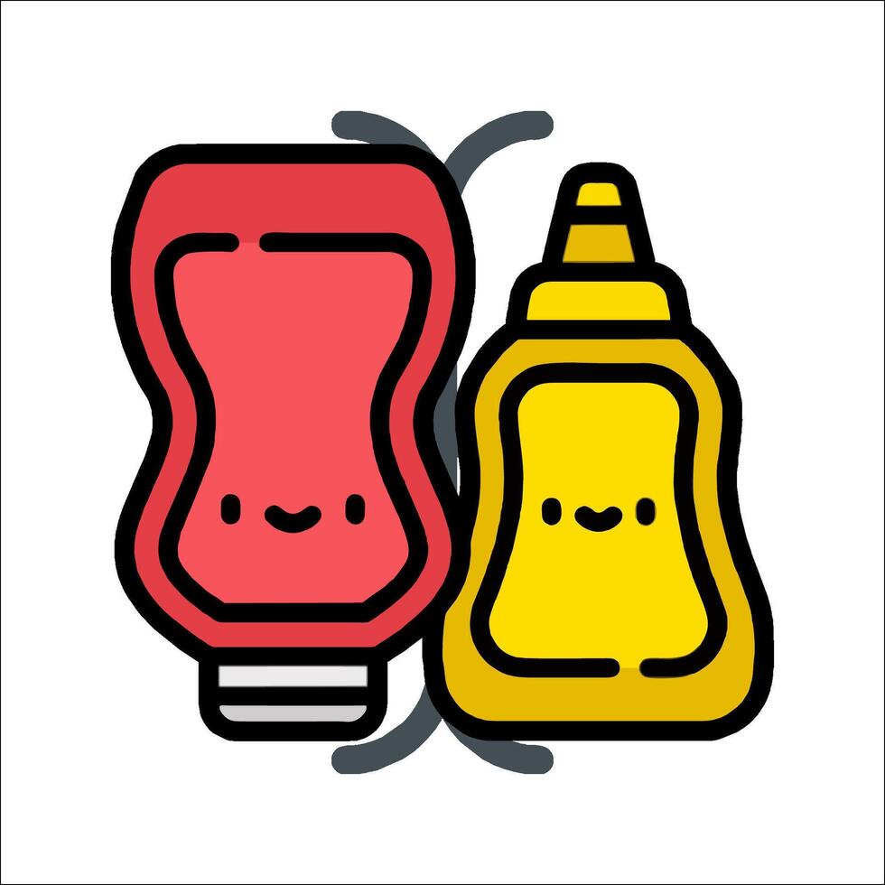 Ketchup and mustard icon vector
