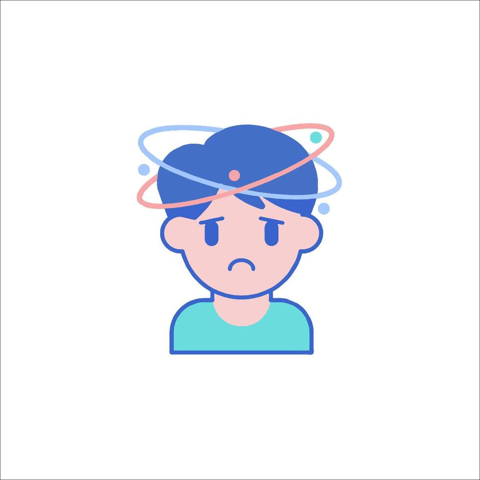 An illustration of a man with a brain in his head vector