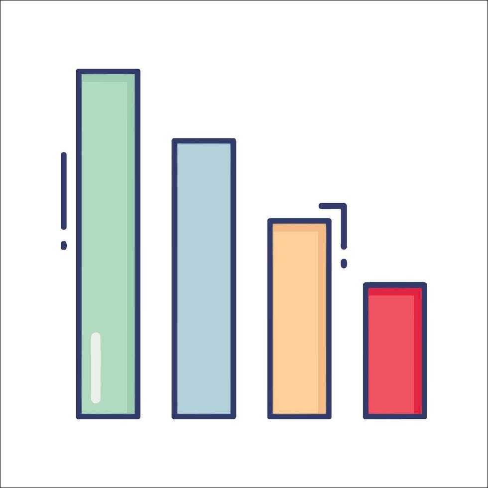 A bar chart with different colors and shapes vector