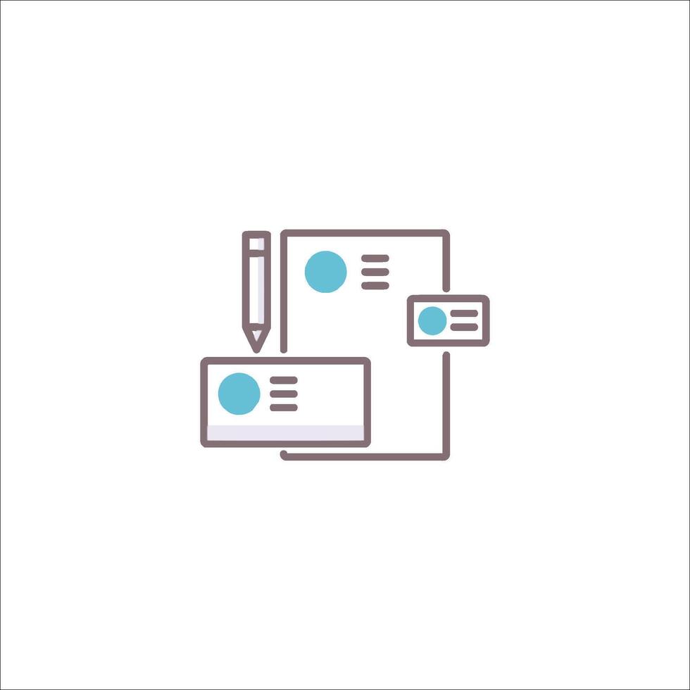 A line icon of a document and a pen vector