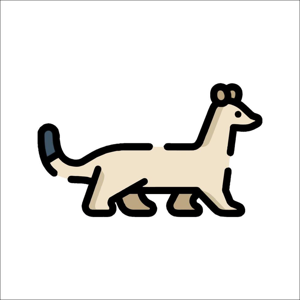 A cartoon animal with a long tail and a long neck vector