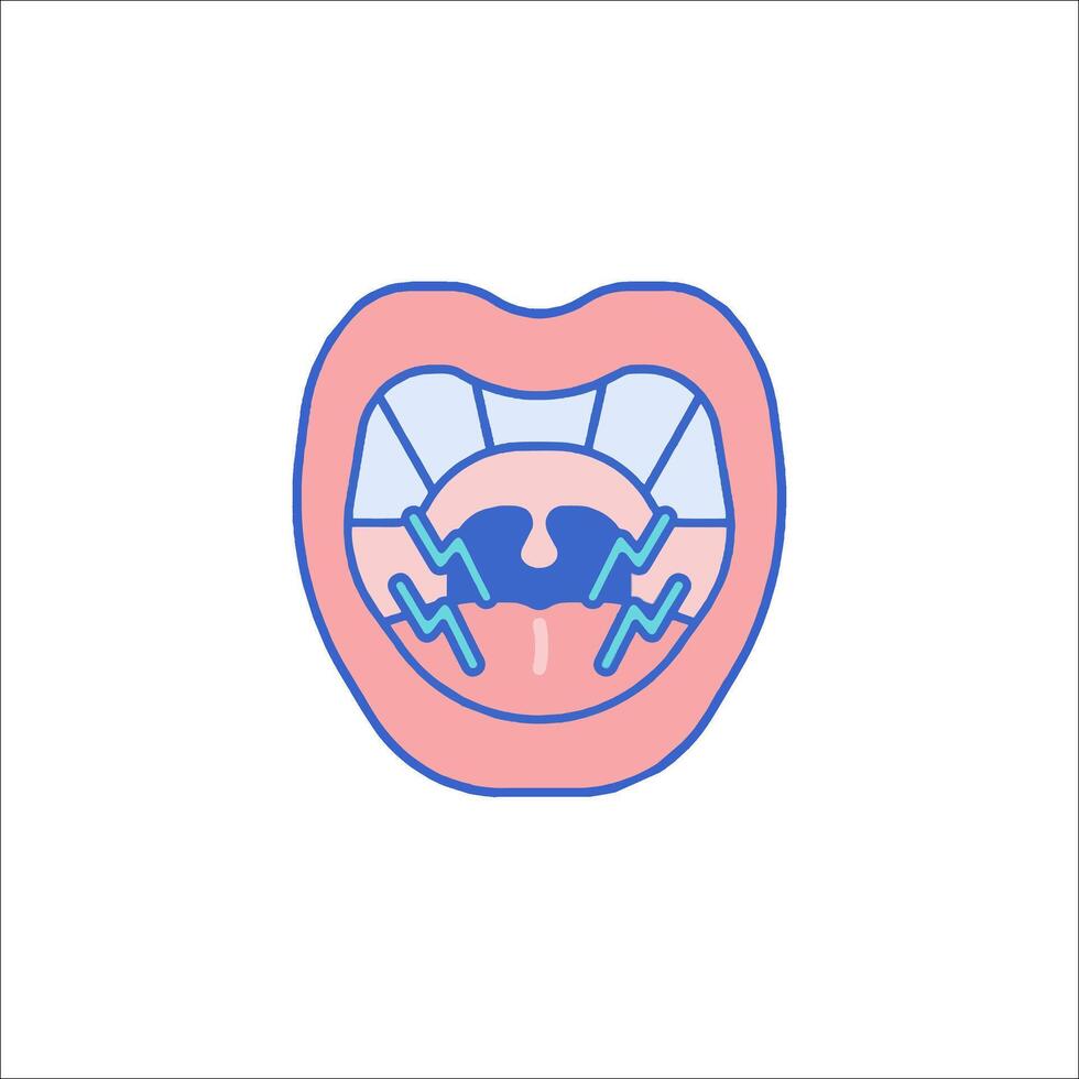 A cartoon mouth with a toothbrush in it vector