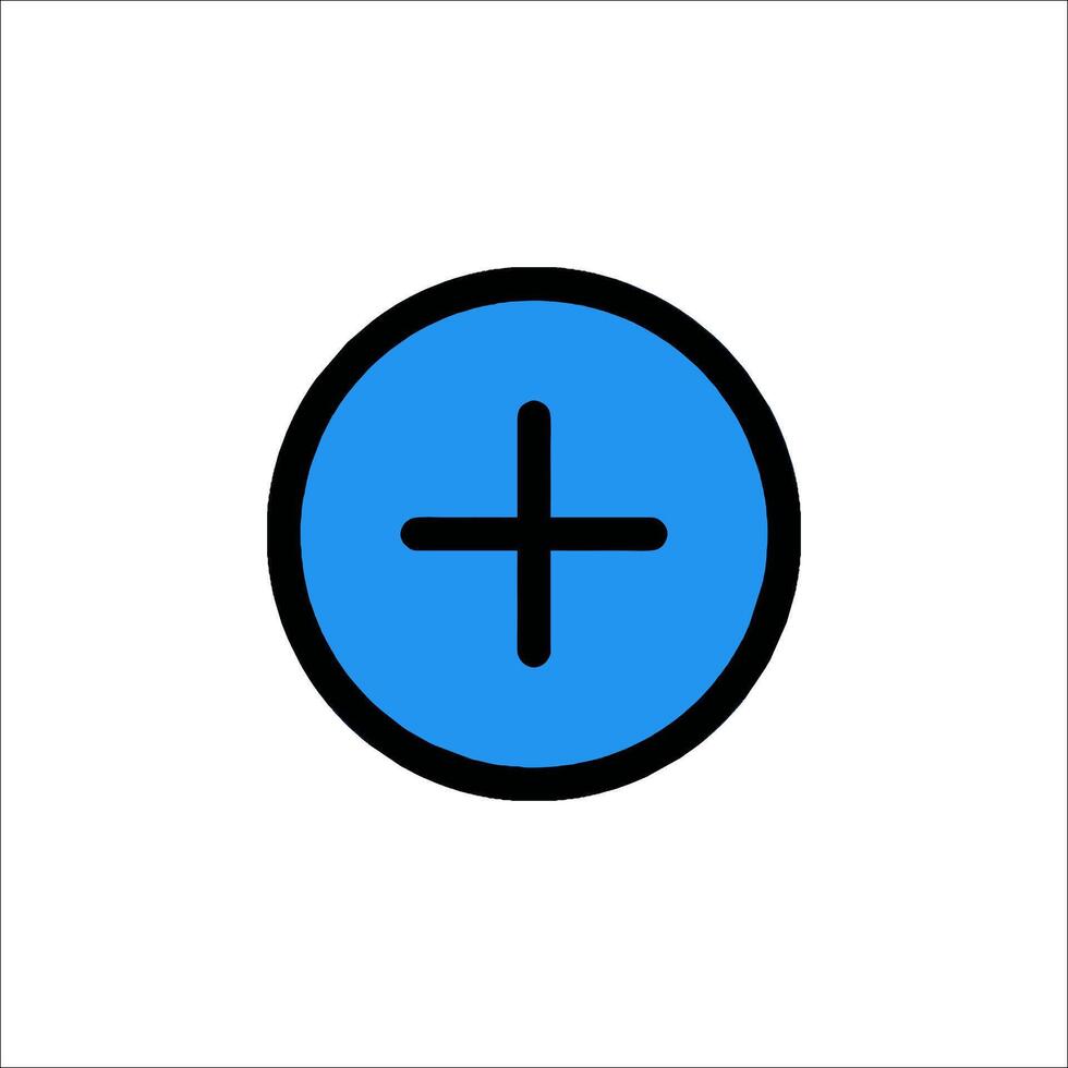 A blue plus sign in a circle vector