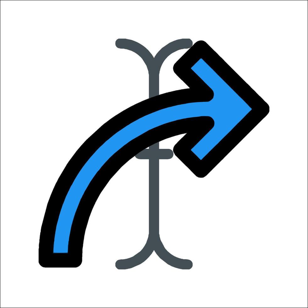 A blue arrow pointing to the right vector