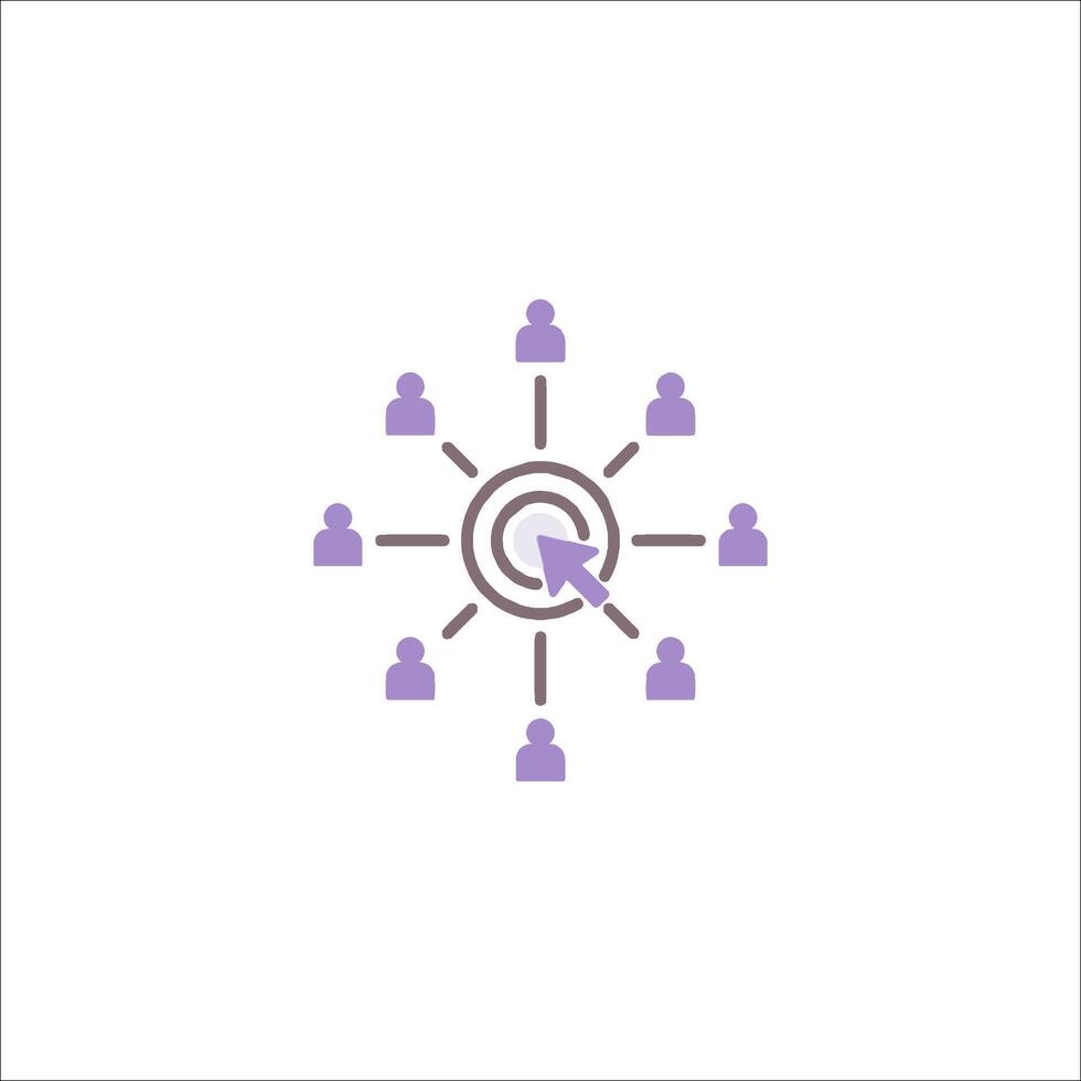A circle with people around it and a circle with a question mark vector