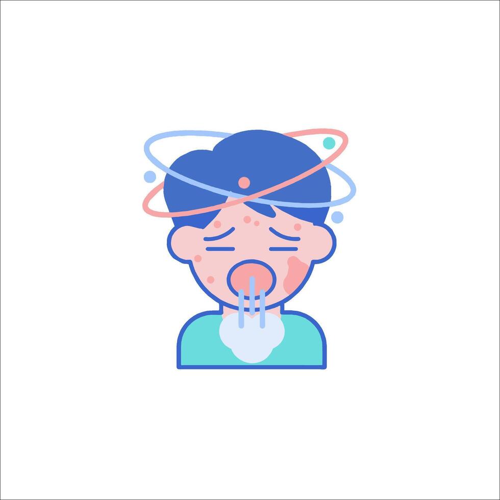 Illustration of a man with a cold vector