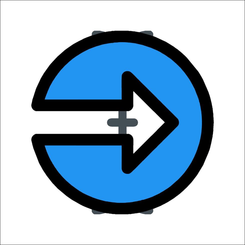 A blue and black arrow pointing to the right vector