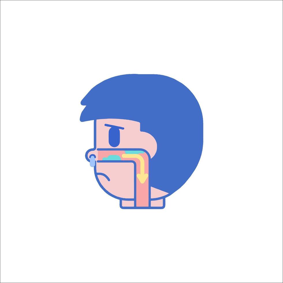 A cartoon character with a blue nose and a blue tongue vector