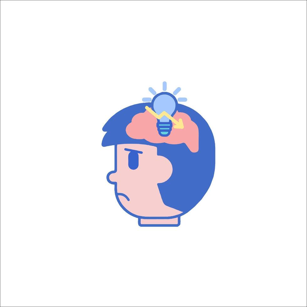 Illustration of a man with a light bulb in his head vector