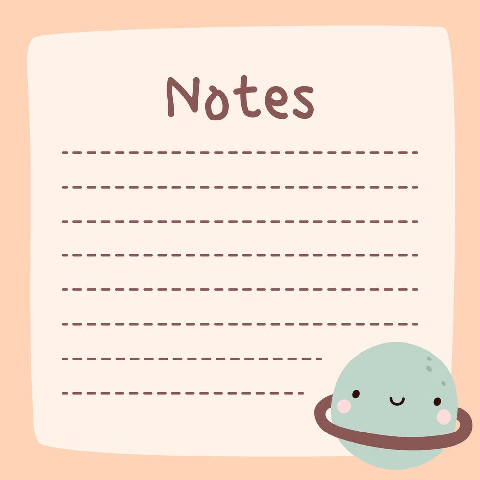 Cute to do list template. Kawaii design of daily planner, schedule or checklist. Perfect for agenda, planning, memo, notes, self-organization. hand-drawn illustration. Stationery for children. vector