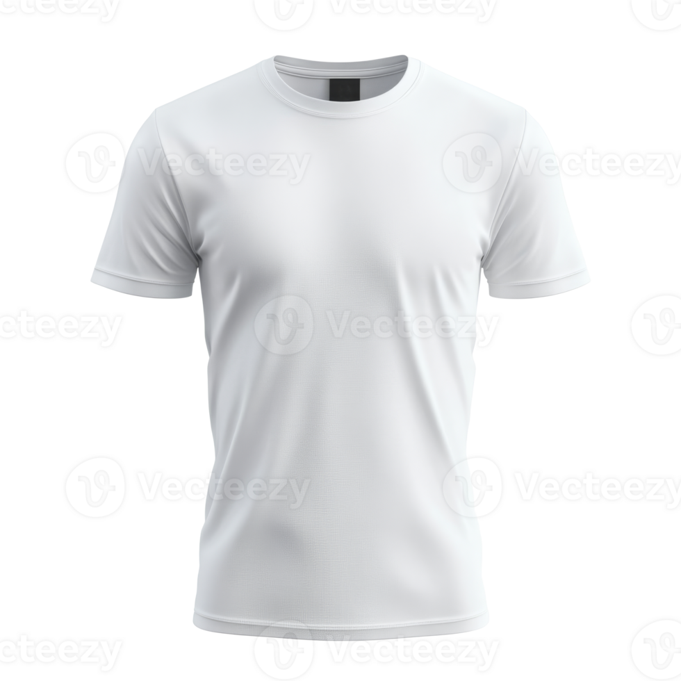 Front view of white plain t-shirt mockup png
