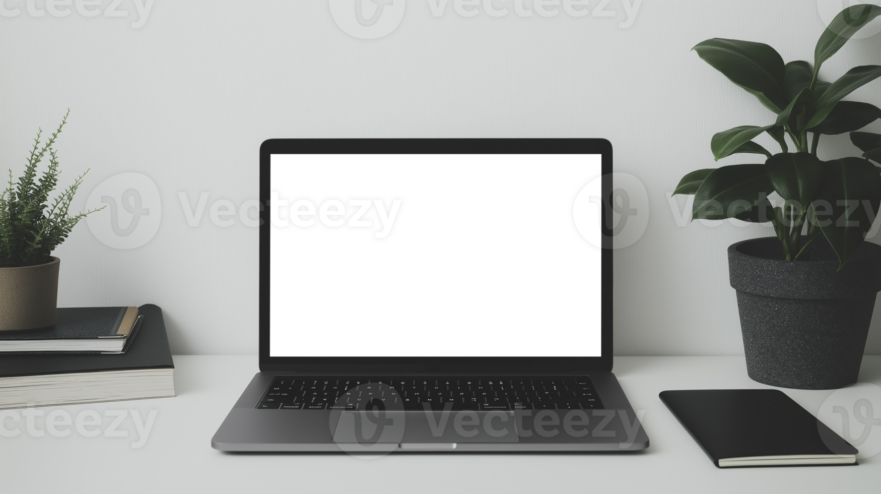 laptop on the desk with transparent screen , Simple Workspace , minimalist style png