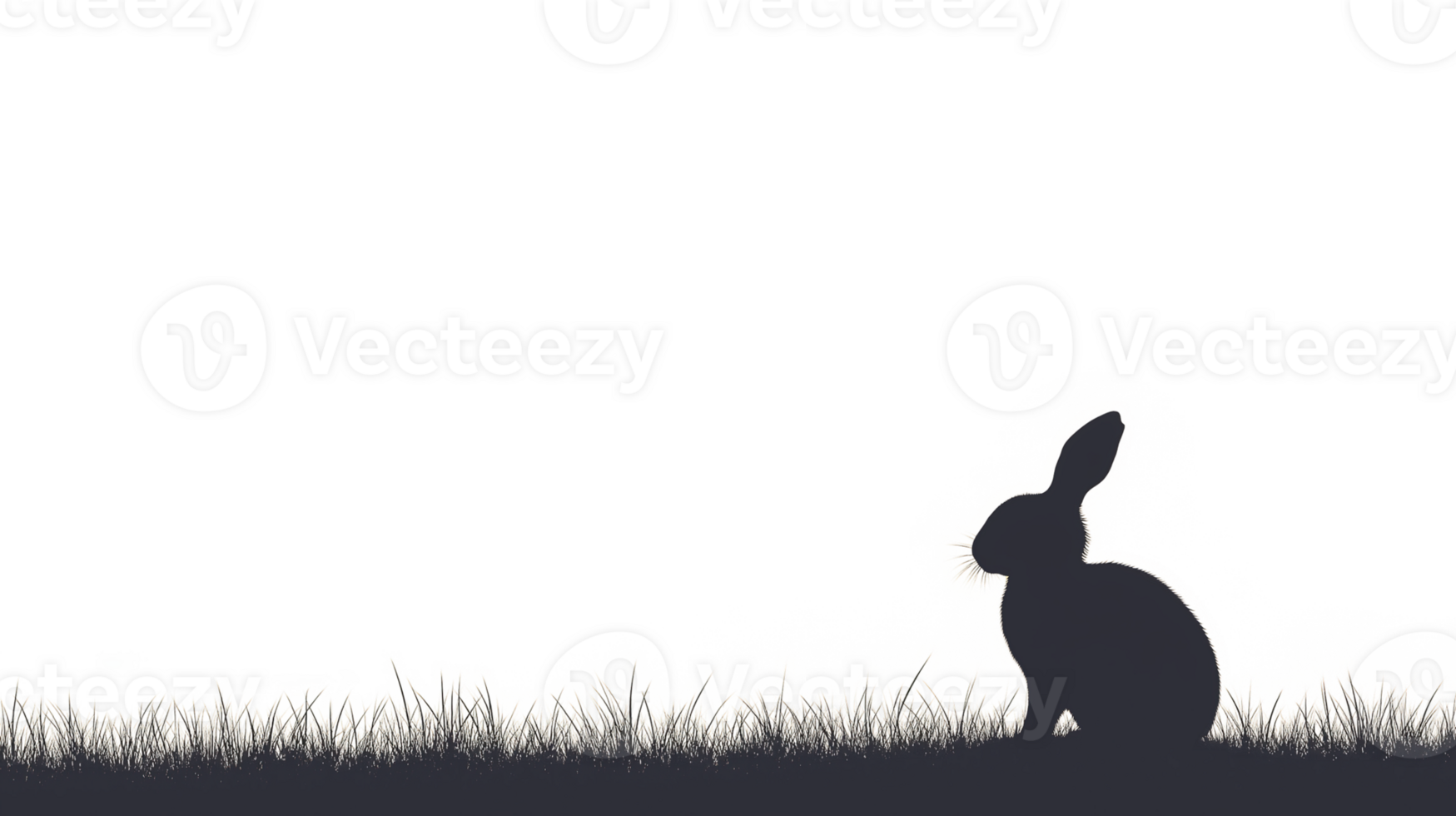 Isolated black figure Rabbit on isolated on transparent background png