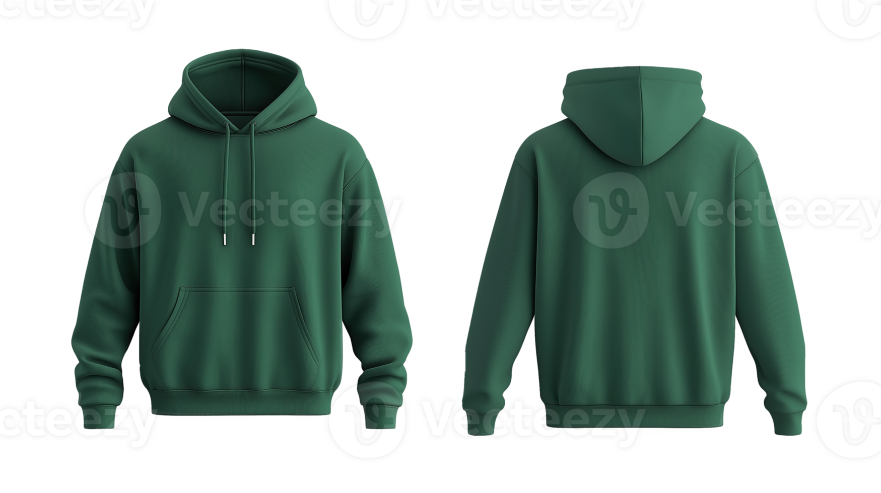 Green Hoodie Mockup Template on Transparent Background png