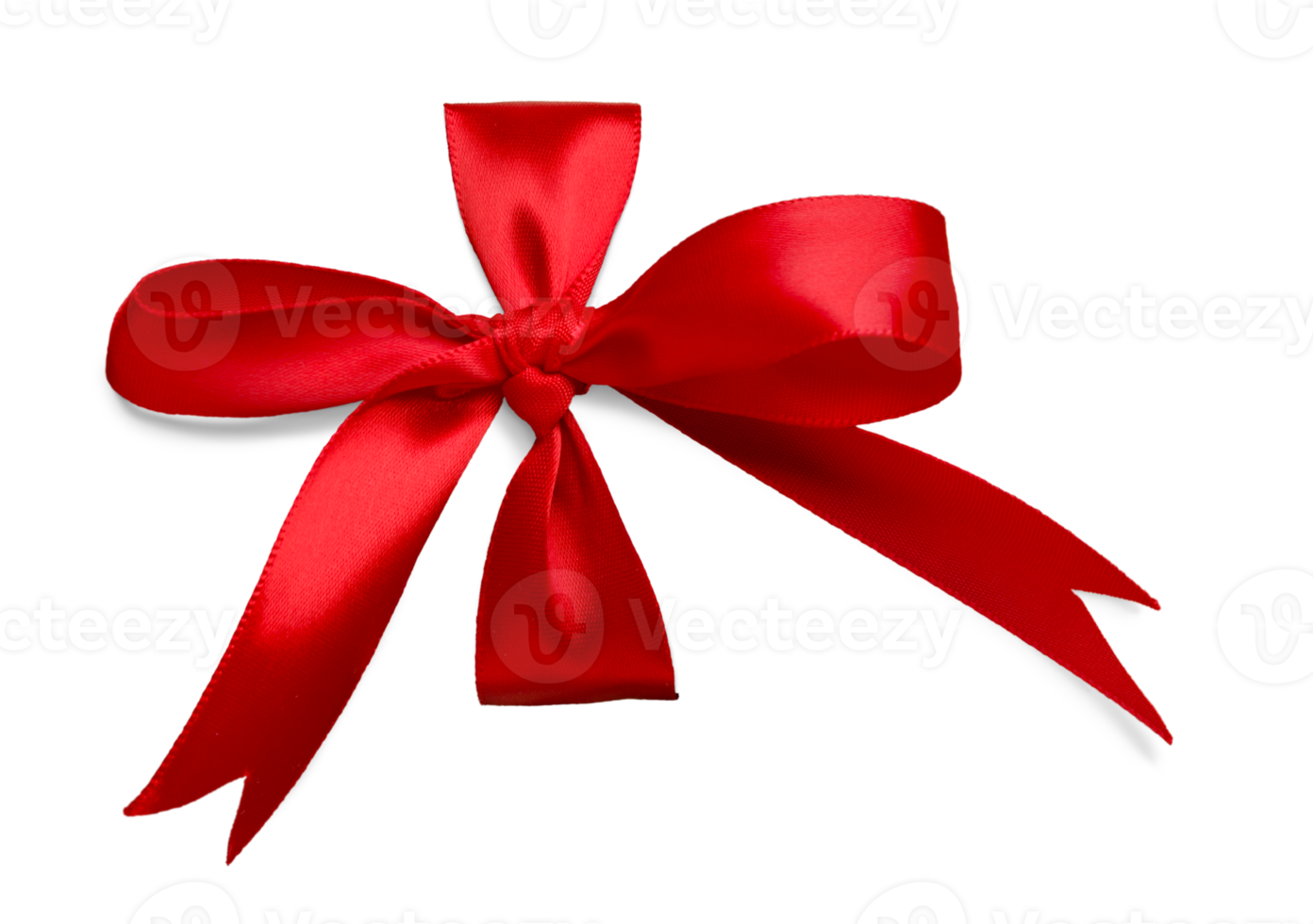 Red Silk Ribbon Tied in a Bow Ready for Your Present. Transparent . png