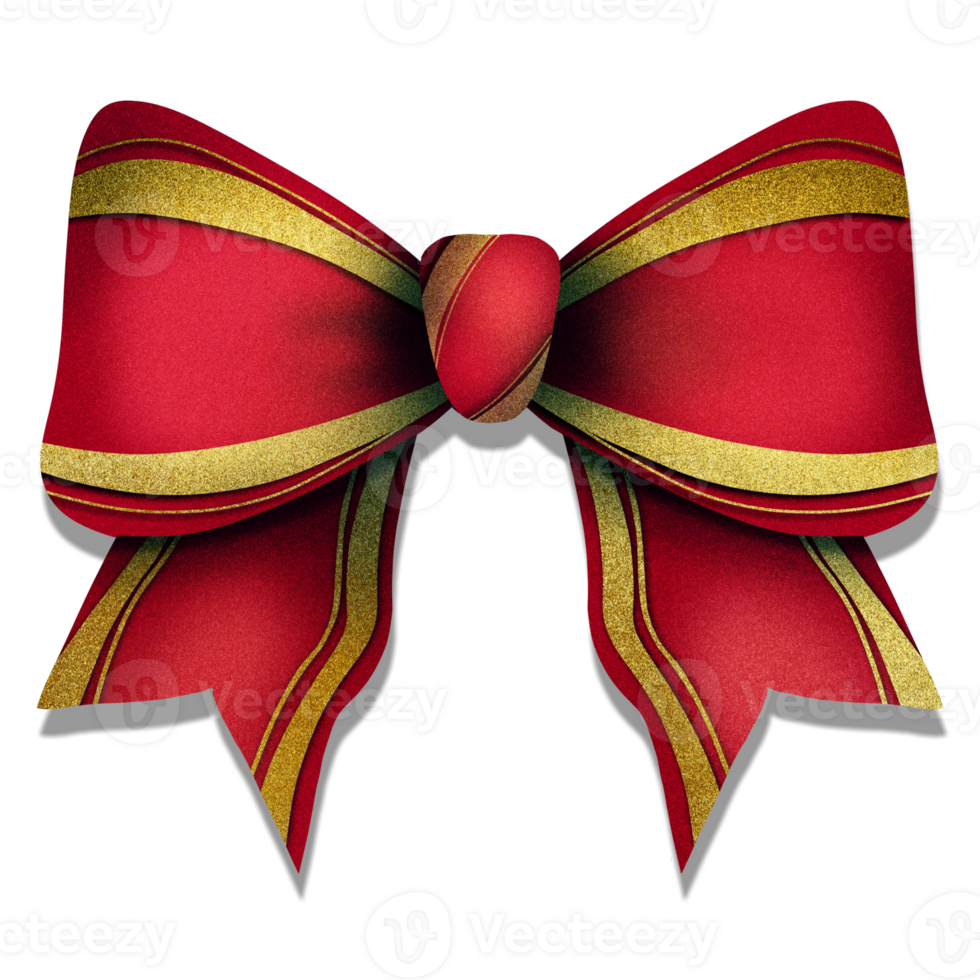 A red and gold bow on a Transparent background png