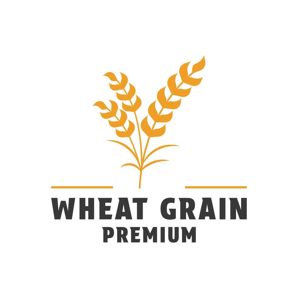 wheat grain logo design concept idea template vector